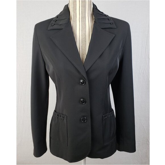 JAVIER SIMORRA Barcelona Blazer Jacket Black size 6 Preppy Y2K - Picture 1 of 16